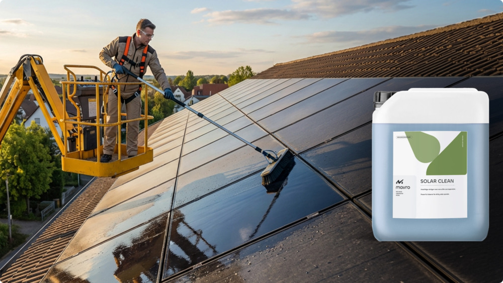 Professionnel nettoyant des panneaux solaires