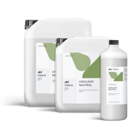 Uniclean Neutral Neutrale allesreiniger door Mavro International in plastic fles van 1 liter en bus van 5 liter